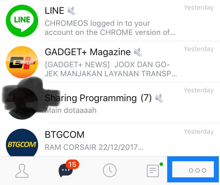 Masuk Ke Pengaturan Line iPhone