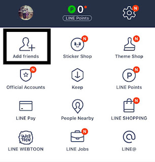 Tombol Tambah Teman Line di iPhone