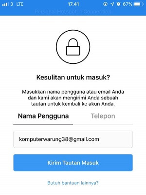 cara verifikasi instagram lupa password