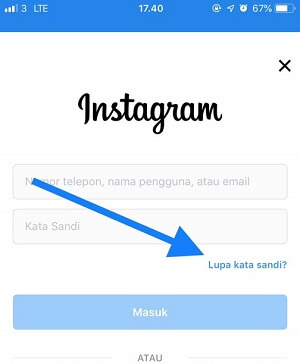 lupa password instagram