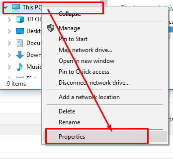 masuk ke computer properties pada windows 7,8,10