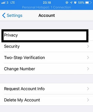 masuk ke pengaturan privasi whatsapp