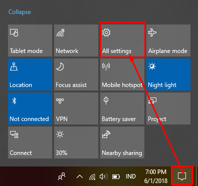 masuk ke pengaturan windows 10