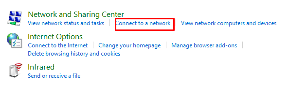 melihat daftar wifi melalui kontrol panel