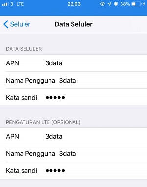 Konfigurasi APN pada iPhone Konfigurasi APN pada iPhone