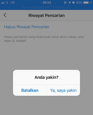 Menghapus Saran Pencarian di Instagram