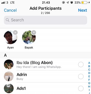 menambahkan teman di group wa