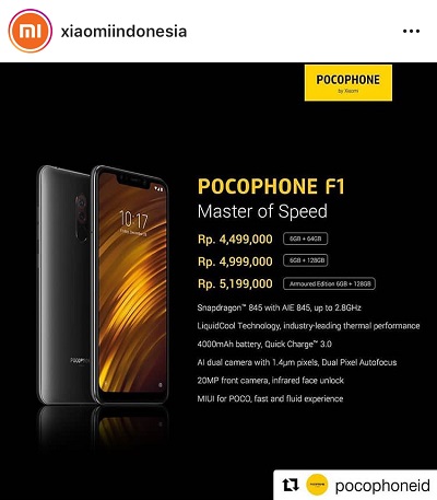 Harga resmi xiaomi pocophone f1 Harga resmi xiaomi pocophone f1
