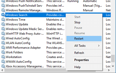 restart windows search services restart windows search services