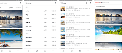 tampilan shutterstock contributor untuk android