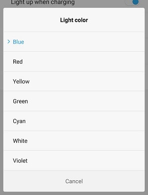 pilihan warna led notifikasi hp xiaomi