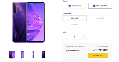 harga realme 5 ram 3GB dan 32GB