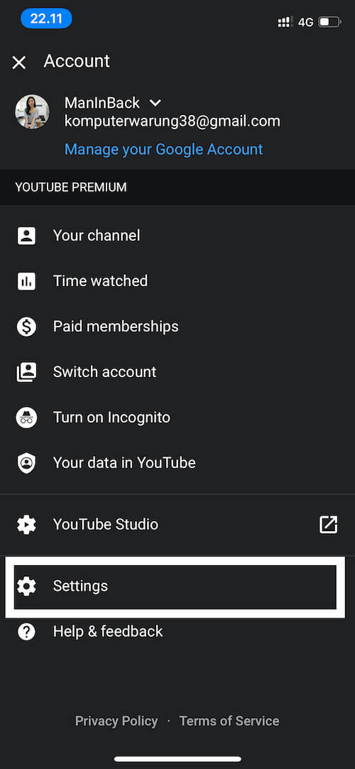 pengaturan aplikasi YouTube pengaturan aplikasi YouTube