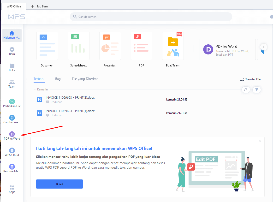 pdf ke word dengan wps office