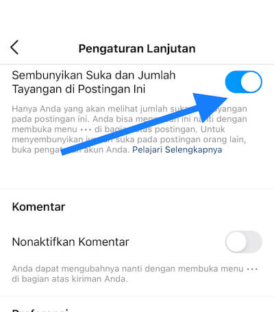 Mengatur agar jumlah like dan view instagram tidak terlihat