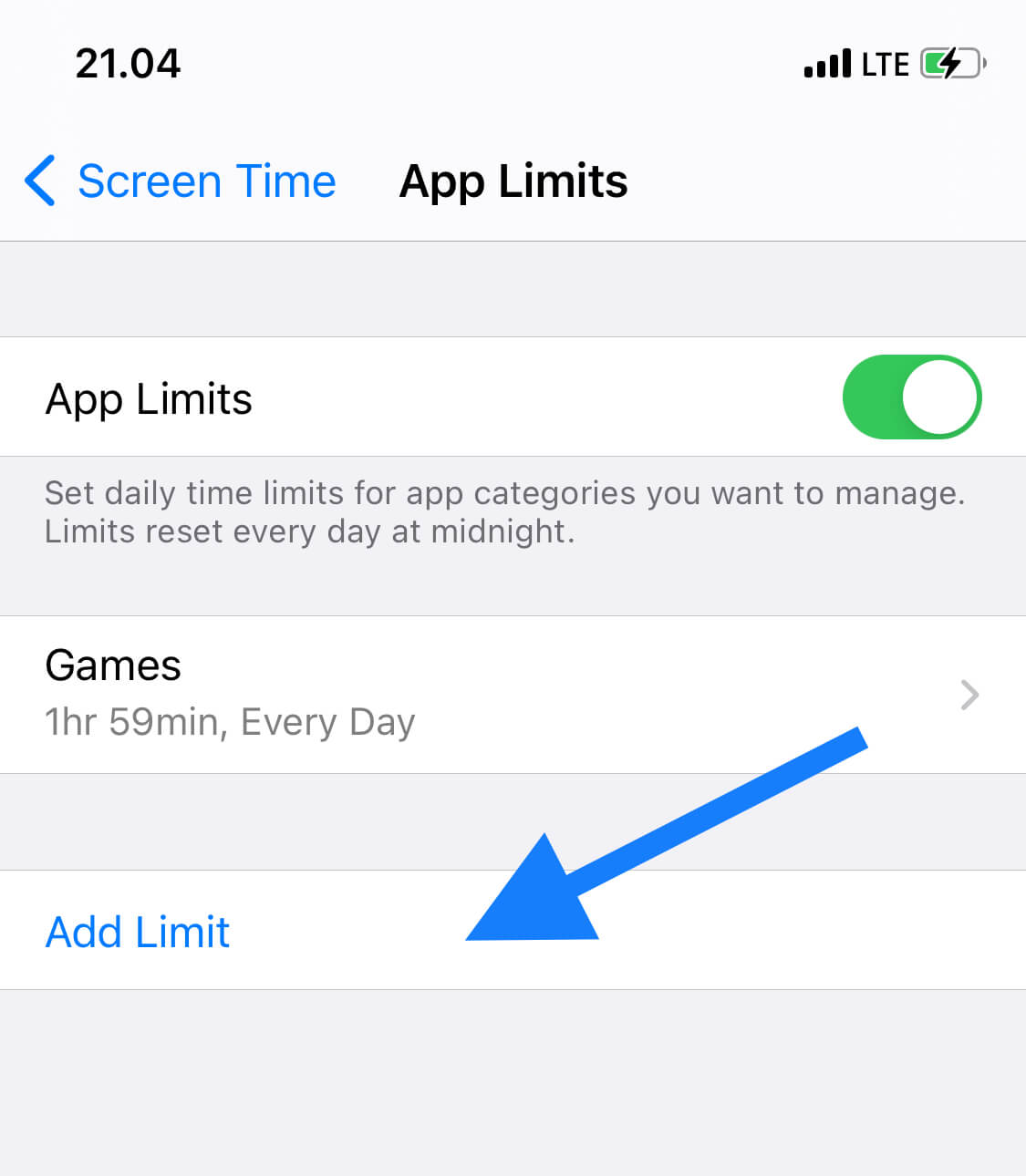 mengatur limit aplikasi pada iPhone