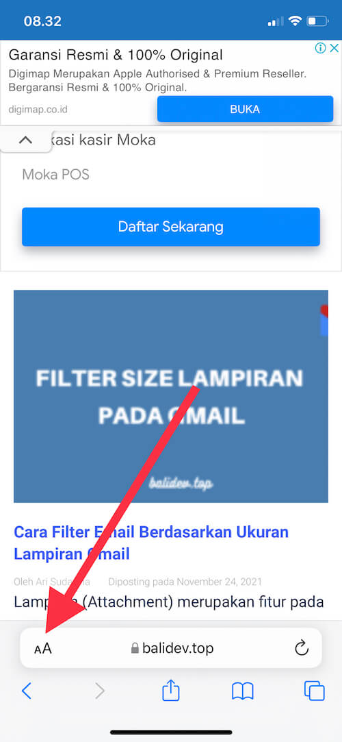 address bar safari iOS 15 (di bawah)