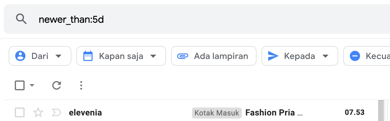 mencari email yang baru dikirim
