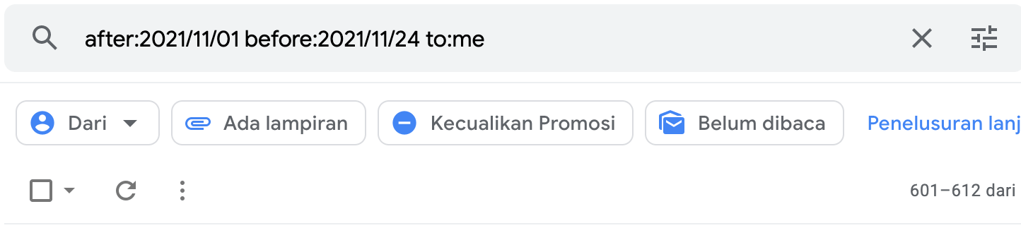 pencarian rentang tanggal pada gmail