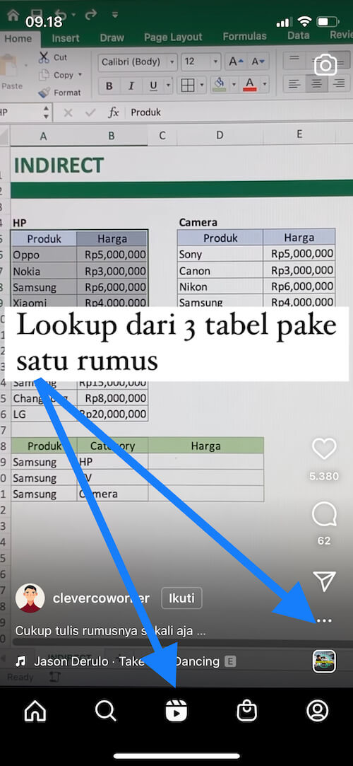 Cara buka reels instagram