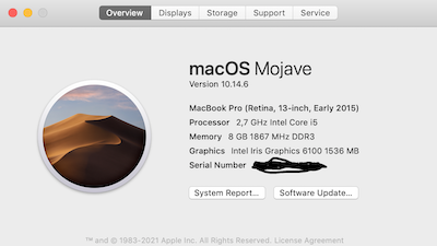 melihat spesifikasi macbook