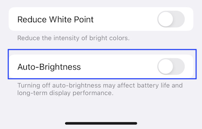 mematikan auto-brightness pada iPhone