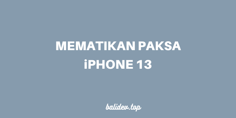 mematikan paksa iPhone 13 semua model