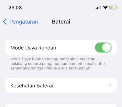 mode daya rendah iPhone 12