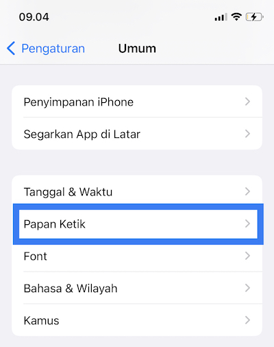 pengaturan keyboard iphone