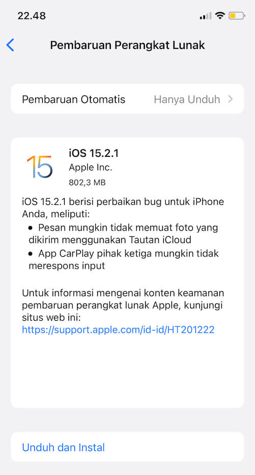 update versi ios untuk mengatasi masalah iPhone 12